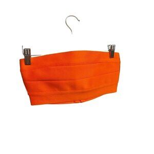 Susana Mona Orange Bandeau Crop Top With Back Zipper Closure, SMALL